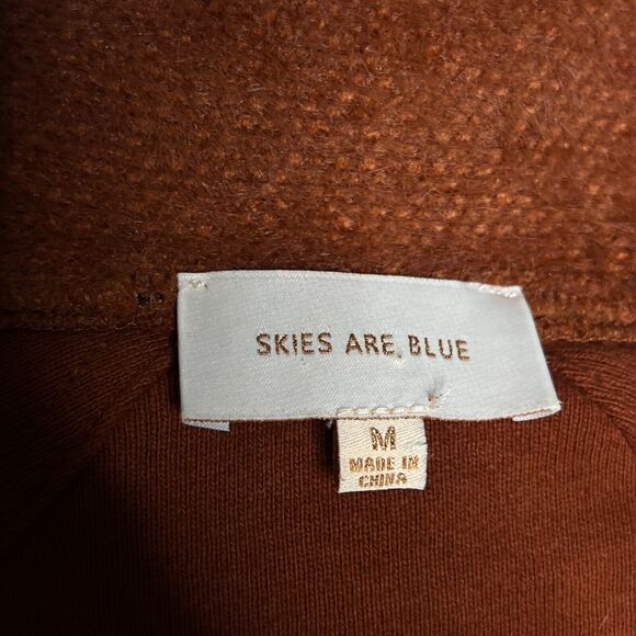 Skies are Blue Size Medium Cardigan Sweater Rust 3 Button Longline‎ Pockets - Picture 6 of 10